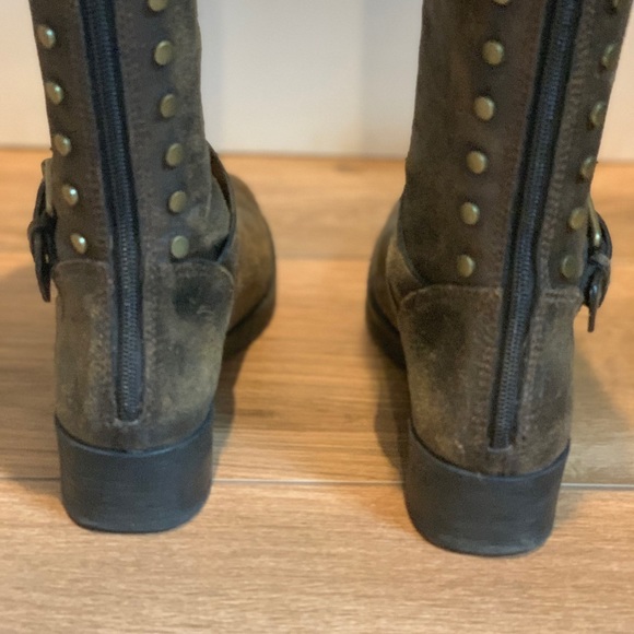 TORY BURCH - Chocolate Brown - Distressed, Over the knee Boots - Picture 9 of 13